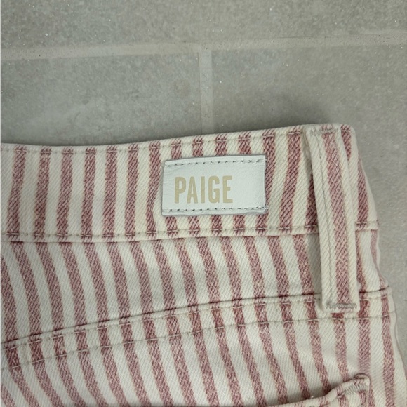 Paige Nellie Culotte Cropped Wide Leg Jeans in Blossom Pink Stripe Size 25 - Picture 6 of 8